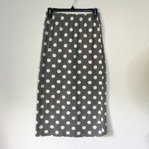 Tiara Boho Pull on Skirt Womens Small Elastic Waist Midi Slit Back 30" Length
